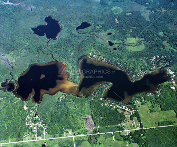 Au Sable Lake and Little Au Sable Lake in Ogemaw County, Michigan